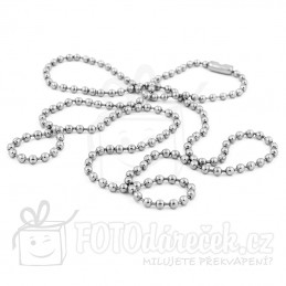 Kuličkový řetízek nerez ocel 50 cm dárek gravírování vyrytí dog tag psí známka známky přívěsek pánský dámský Brno