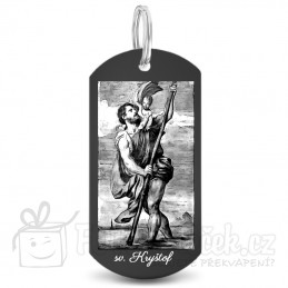 Vojenská ID známka černá dog tag klíčenka gravírování rytí levně rychle Brno osobní odběr chirurgická ocel 316L