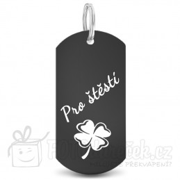 Vojenská ID známka černá dog tag klíčenka gravírování rytí levně rychle Brno osobní odběr chirurgická ocel 316L