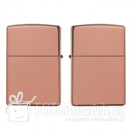 Zapalovač benzin, leštěný, rose gold, růžové zlato, měděný, gravírování, replika Zippo, dárek, Brno, osobní odběr, rytí, vyrytí