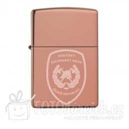 Zapalovač benzin, rose gold, HZS, Hasiči, růžové zlato, měděný, gravírování, replika Zippo, dárek, Brno, osobní, rytí, vyrytí