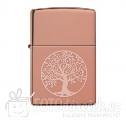 Zapalovač benzin, rose gold, strom života, měděný, gravírování, replika Zippo, dárek, Brno, osobní, rytí, vyrytí