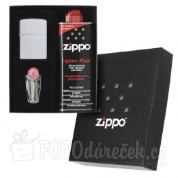 ZIPPO 20051 Satin Chrome benzin dárkové balení